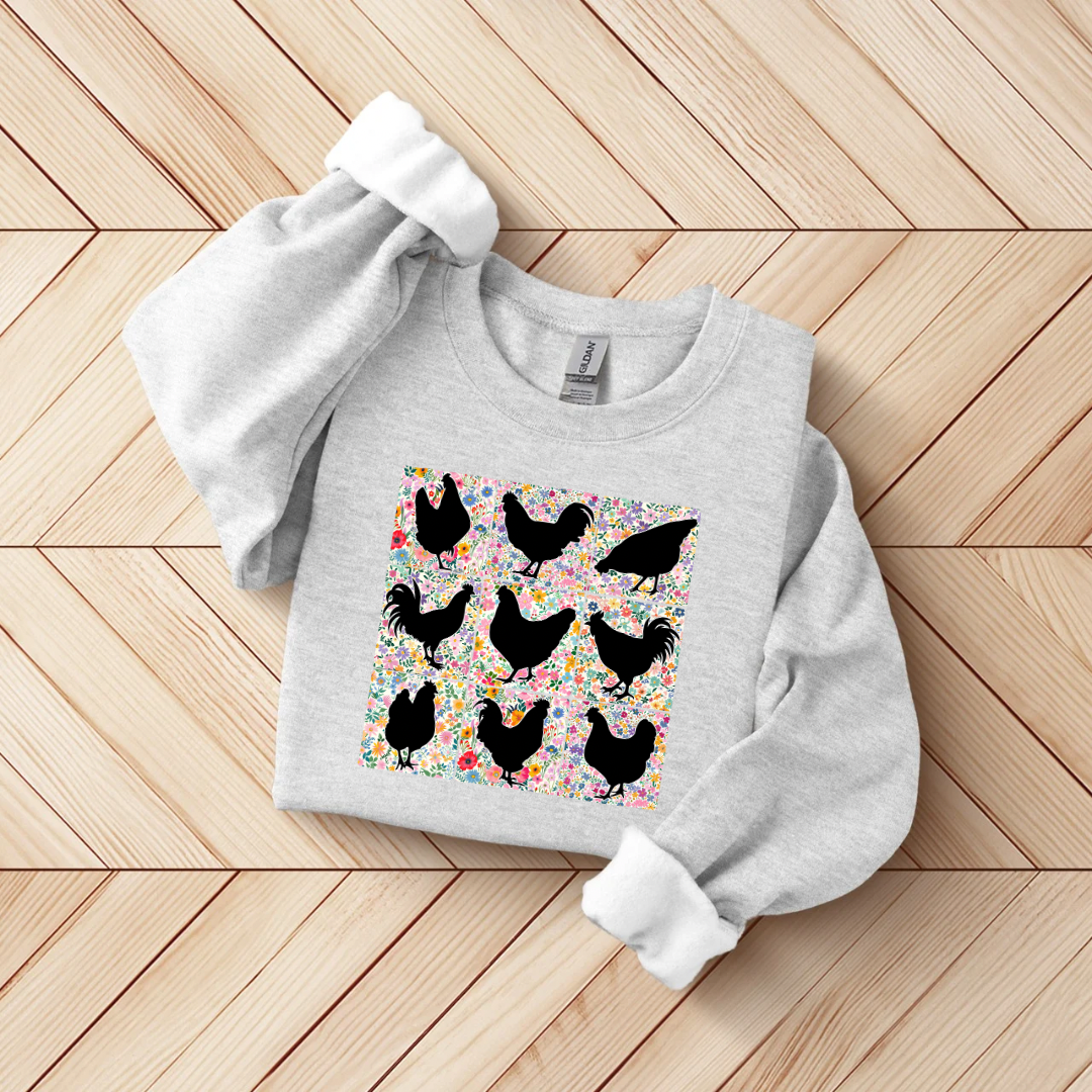 Floral Chicken SWEATSHIRT.