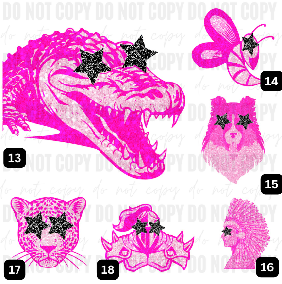 Pink Glitter (Faux) Mascots - WS