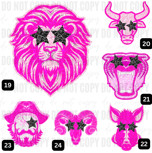 Pink Glitter (Faux) Mascots - WS