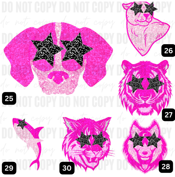 Pink Glitter (Faux) Mascots - WS