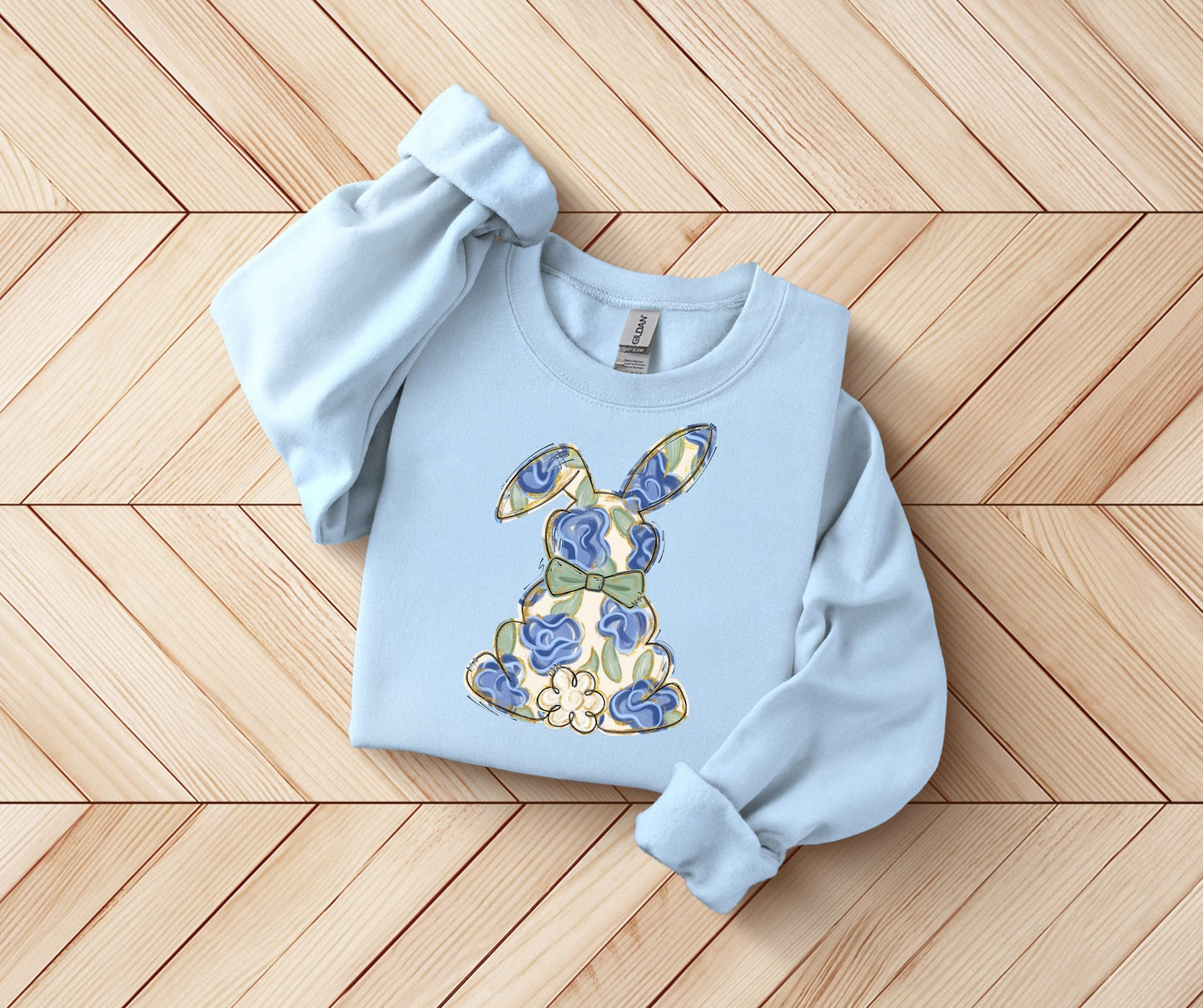 Watercolor Floral Bunny SWEATSHIRT.