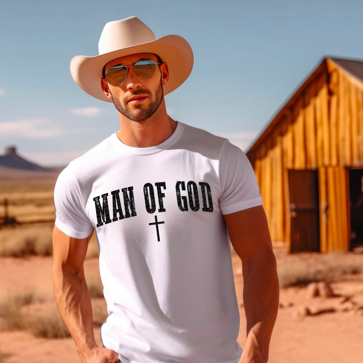 Man Of God- Black Print - Tee