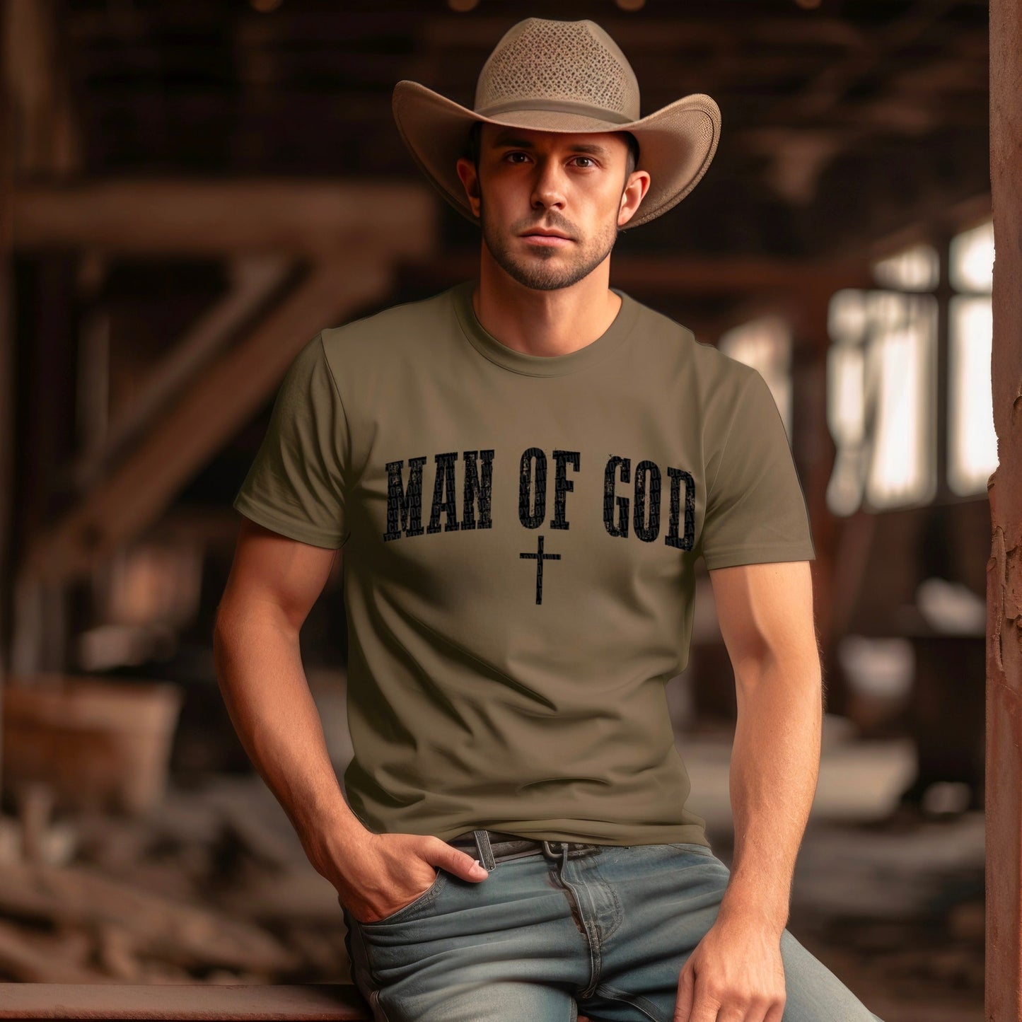 Man Of God- Black Print - Tee