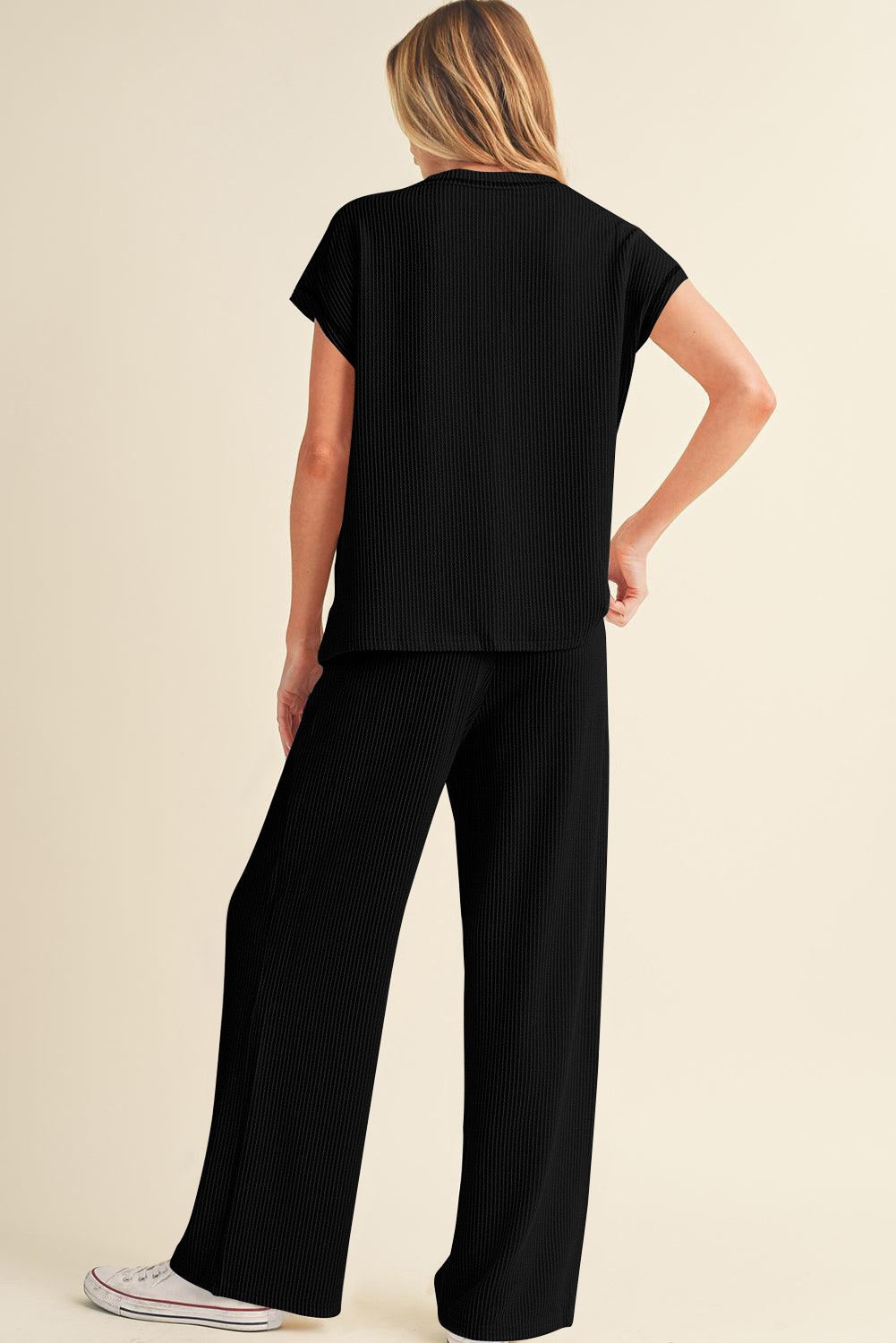 Black Corded Pants Set March.