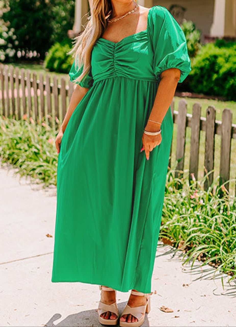 Green Plus Size Long Dress March.