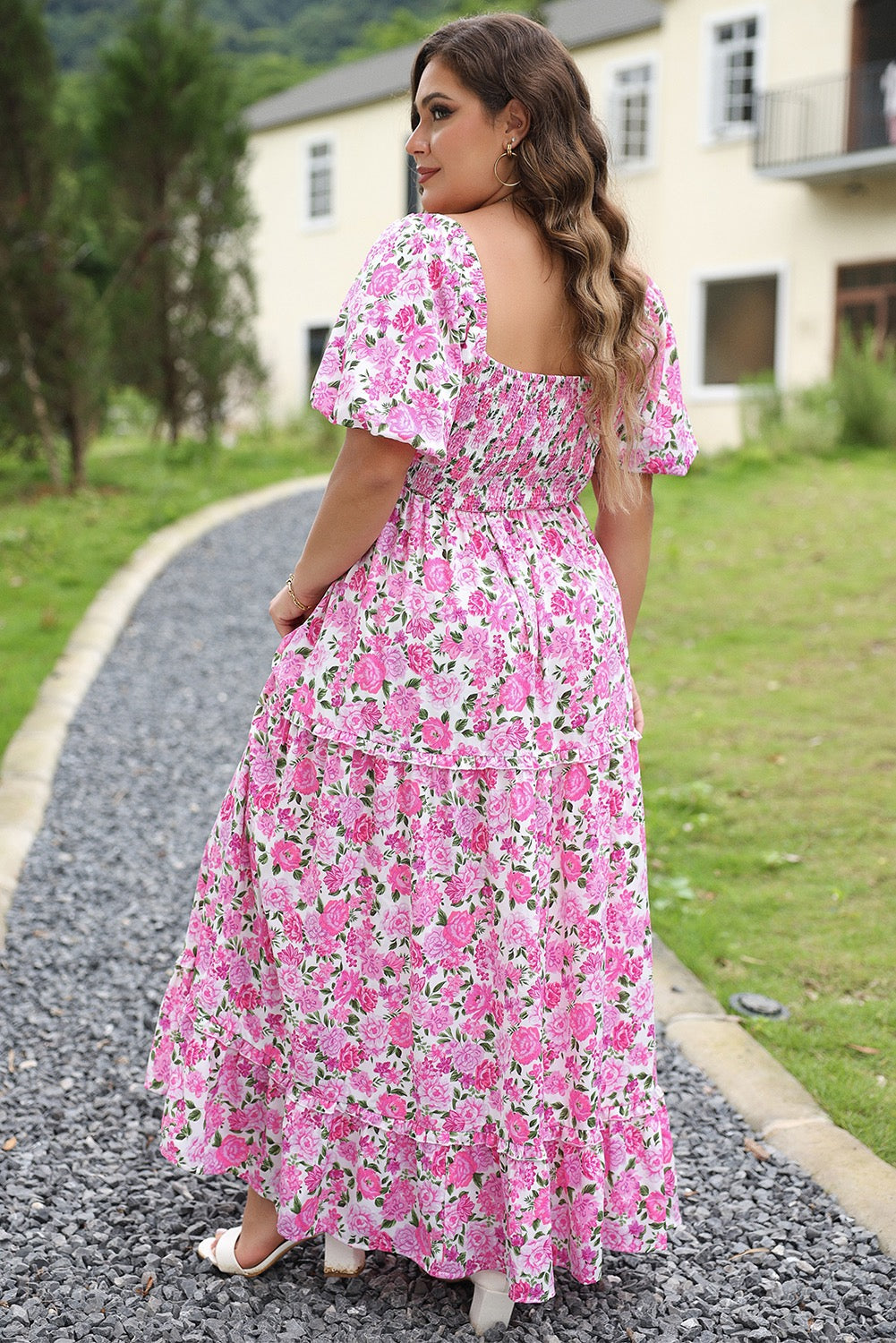 Pink Floral Plus Size Dress March.