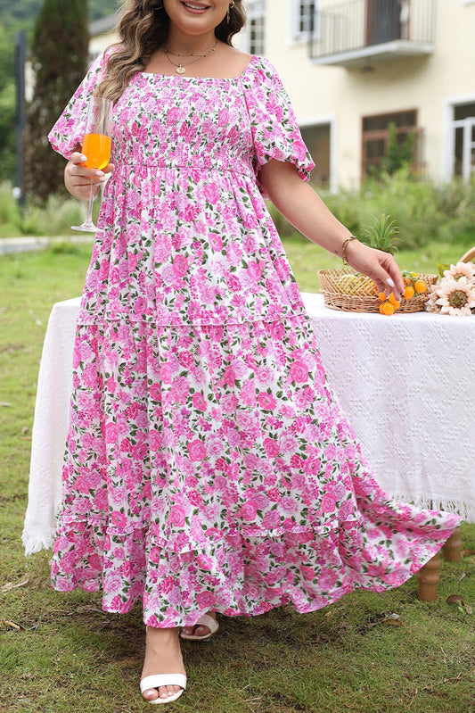 Pink Floral Plus Size Dress March.