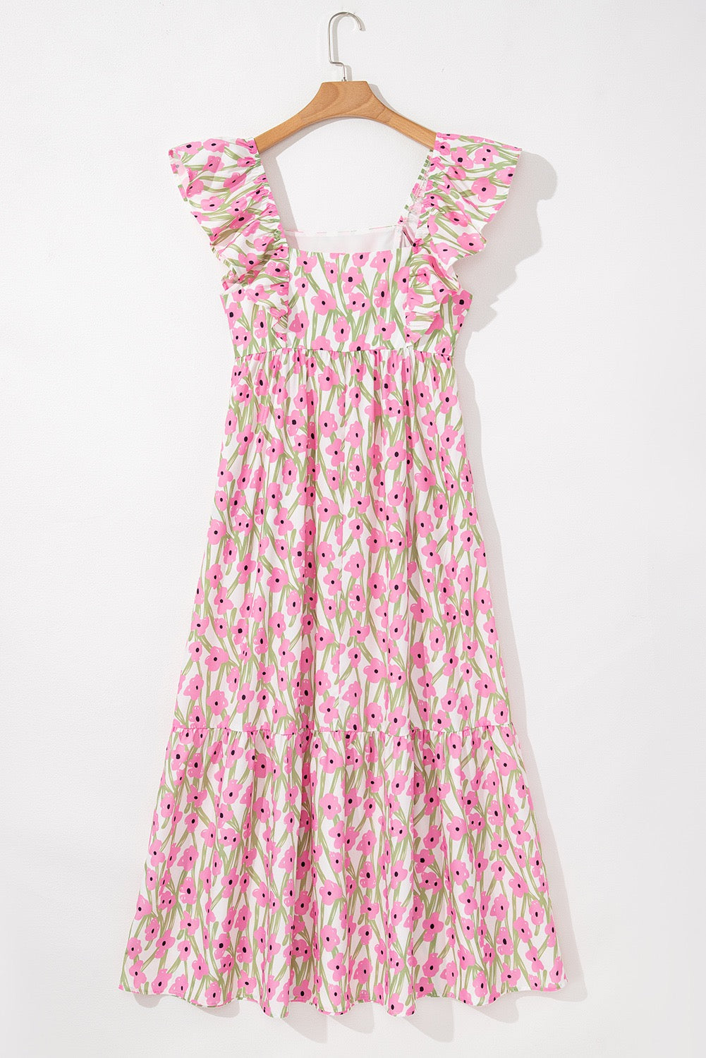 Pink Floral Ruffle Maxi RTS