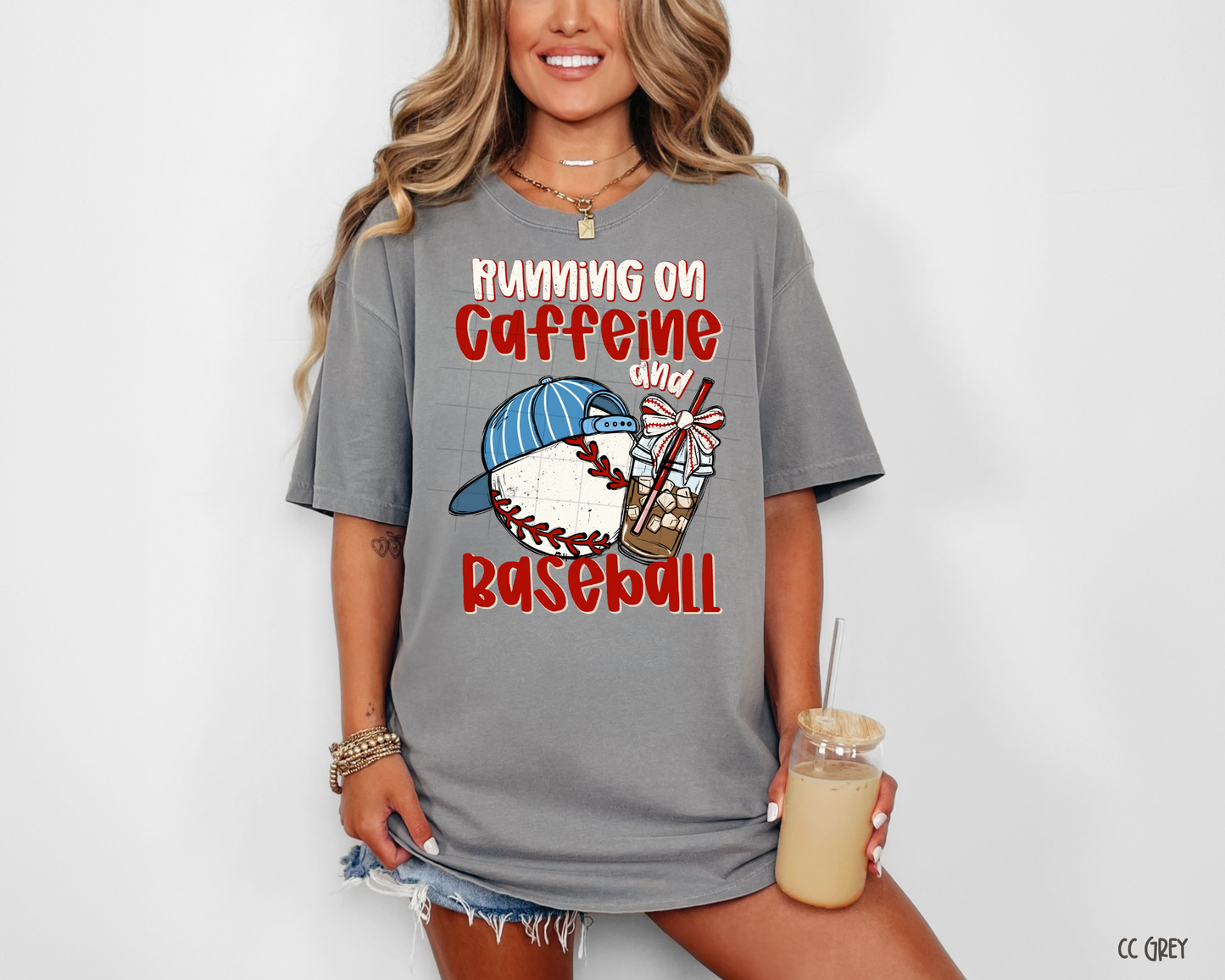 Running On Caffeine & Baseball - Tee