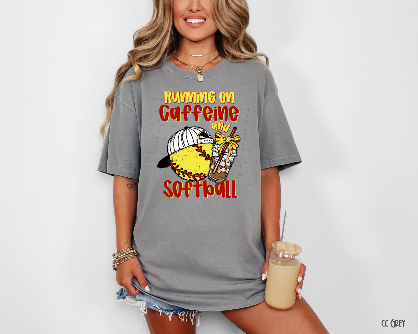 Running On Caffeine & Softball - Tee