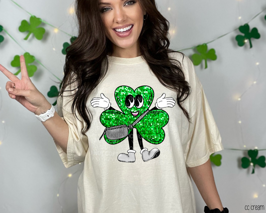 Shimmer Shamrock Faux Sequin - Tee