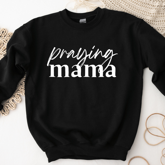 praying mama - black gildan sweatshirt