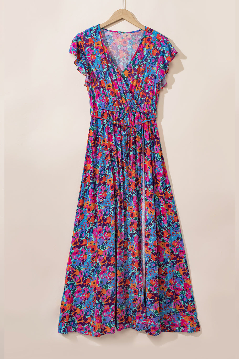 Floral V Neck Spilt Maxi Dress RTS