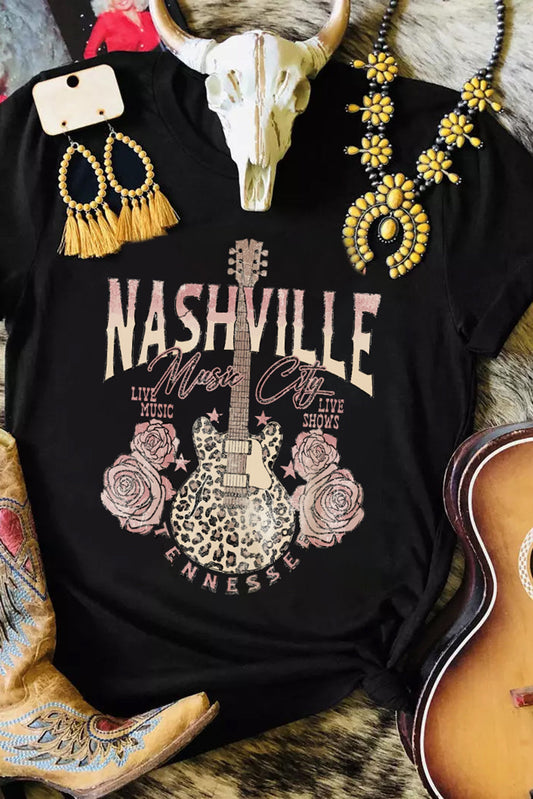 Nashville Music City Leopard Guitar Top RTS