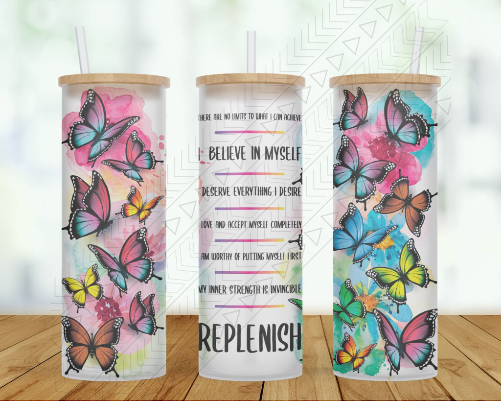 Replenish Butterflies Tumbler 25Oz Glass